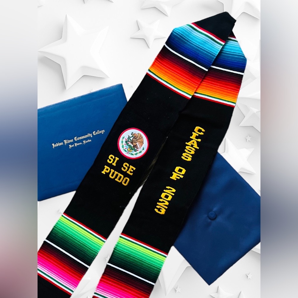Graduation class of 2023 Mexican sash sarape graduation estola FIRST GENERATION